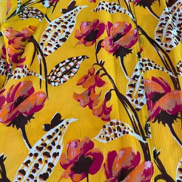 A.L.C Hayley silk top in yellow multi color  size 4 NWT - Picture 6 of 7